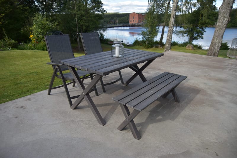 Scottsdale Matgrupp Utomhus 150 cm + 2 Solanum Utestolar - Grå - Utemöbler & utemiljö - Utegrupp - Matgrupp utomhus