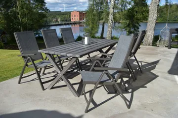 Scottsdale Matgrupp Utomhus 190 cm + 6 Solanum Utestolar - Grå - Utemöbler & utemiljö - Utegrupp - Matgrupp utomhus