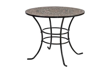 Set Mosaic Utebord Och 4 Utestolar Metallram Svart - Utemöbler & utemiljö - Utegrupp - Matgrupp utomhus