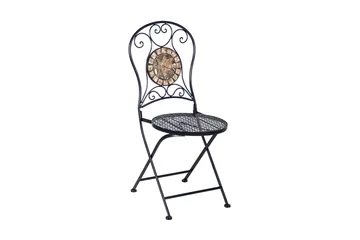 Set Mosaic Utebord Och 4 Utestolar Metallram Svart - Utemöbler & utemiljö - Utegrupp - Matgrupp utomhus