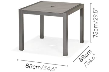 Solana Matgrupp Utomhus 88 cm + 4 Positionsstolar - Grå - Utemöbler & utemiljö - Utegrupp - Matgrupp utomhus