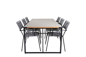 Texas Matgrupp 200cm + 6 Lindos Karmstolar - Vit - Utemöbler & utemiljö - Utegrupp - Matgrupp utomhus