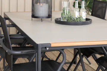 Texas Matgrupp Utomhus 200cm + 6 Alina Matstolar - Svart/Grå - Utemöbler & utemiljö - Utegrupp - Matgrupp utomhus