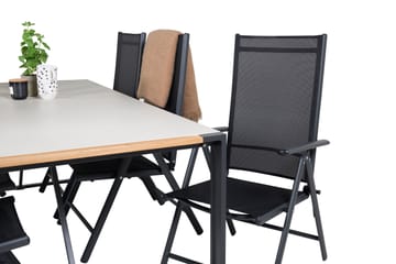 Texas Matgrupp Utomhus 200cm + 6 Break Positionsstolar - Svart/Grå - Utemöbler & utemiljö - Utegrupp - Matgrupp utomhus