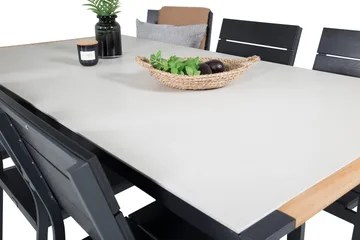 Texas Matgrupp Utomhus 200cm + 6 Levels Matstolar - Svart - Utemöbler & utemiljö - Utegrupp - Matgrupp utomhus