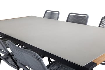Texas Matgrupp Utomhus 200cm + 6 Lindos Karmstolar - Vit - Utemöbler & utemiljö - Utegrupp - Matgrupp utomhus