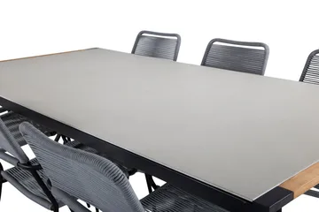 Texas Matgrupp Utomhus 200cm + 6 Lindos Karmstolar - Vit - Utemöbler & utemiljö - Utegrupp - Matgrupp utomhus