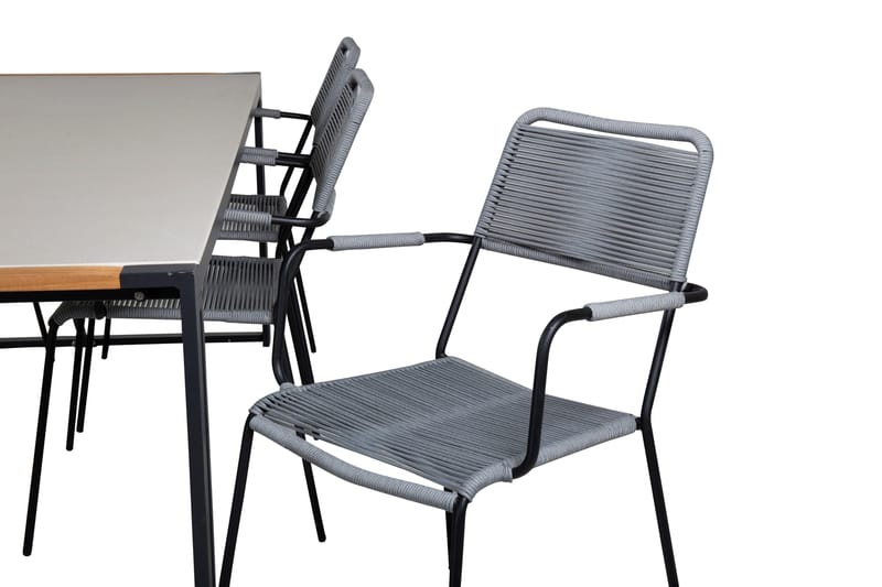 Texas Matgrupp Utomhus 200cm + 6 Lindos Karmstolar - Vit - Utemöbler & utemiljö - Utegrupp - Matgrupp utomhus