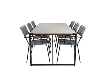 Texas Matgrupp Utomhus 200cm + 6 Lindos Karmstolar - Vit - Utemöbler & utemiljö - Utegrupp - Matgrupp utomhus