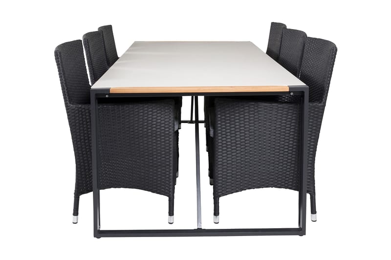 Texas Matgrupp Utomhus 200cm + 6 Malin Karmstolar, Natur