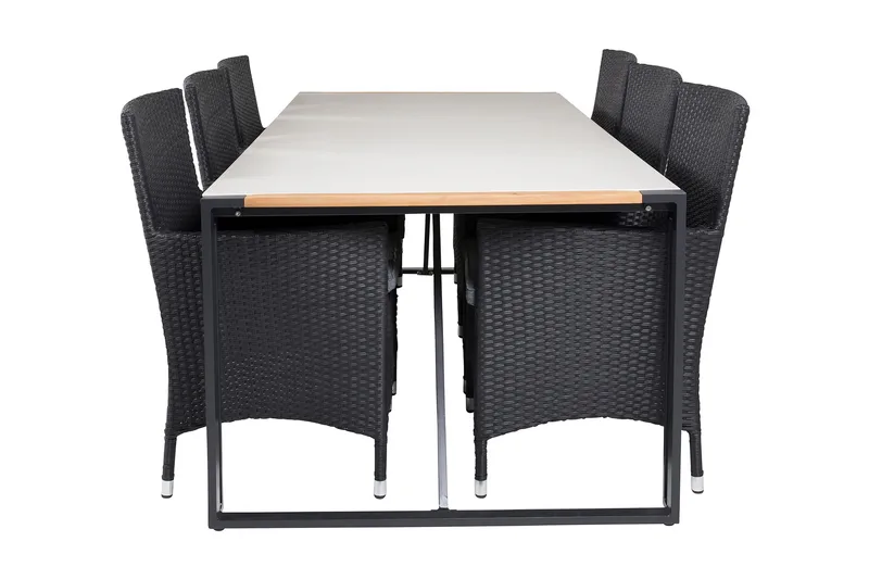 Texas Matgrupp Utomhus 200cm + 6 Malin Karmstolar, Natur