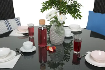 Thor Matgrupp Ø140 + 4 Jenny Ställbar Fåtölj - Svart - Utemöbler & utemiljö - Utegrupp - Matgrupp utomhus