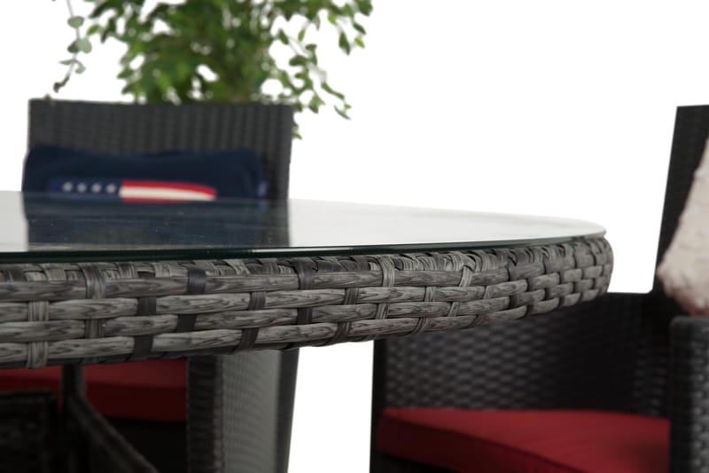 Thor Matgrupp Ø140 + 6 Thor Fåtölj - Grå/Svart - Utem öbler & utemiljö - Utegrupp - Matgrupp utomhus