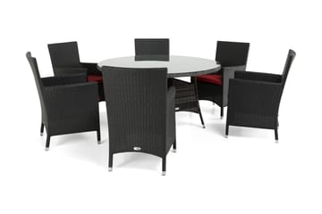 Thor Matgrupp Ø140 + 6 Thor Fåtölj - Grå/Svart - Utemöbler & utemiljö - Utegrupp - Matgrupp utomhus
