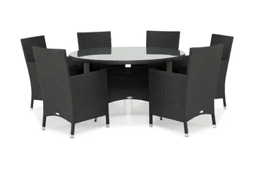 Thor Matgrupp Ø140 + 6 Thor Fåtölj - Svart - Utemöbler & utemiljö - Utegrupp - Matgrupp utomhus