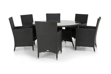 Thor Matgrupp Ø140 + 6 Thor Fåtölj - Svart - Utemöbler & utemiljö - Utegrupp - Matgrupp utomhus