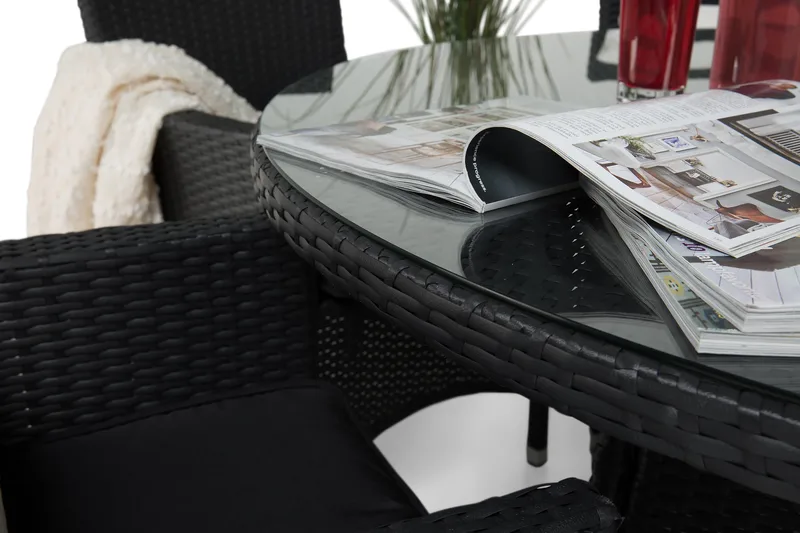 Thor Matgrupp Ø140 + 6 Thor Fåtölj - Svart - Utemöbler & utemiljö - Utegrupp - Matgrupp utomhus