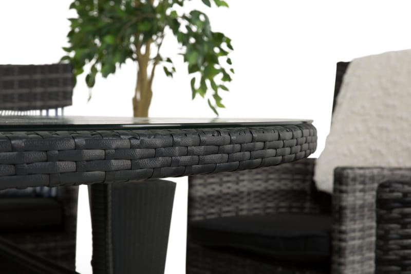 Thor Matgrupp Ø140 + 6 Thor Fåtölj - Svart/Grå - Utemöbler & utemiljö - Utegrupp - Matgrupp utomhus