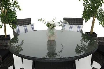 Thor Matgrupp Ø140 + 6 Thor Fåtölj - Svart/Grå - Utemöbler & utemiljö - Utegrupp - Matgrupp utomhus