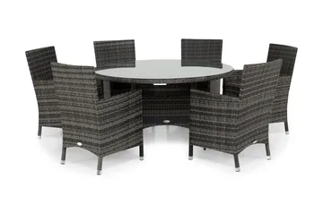 Thor Matgrupp Ø140+6 Thor Stolar - Grå/Grå - Utemöbler & utemiljö - Utegrupp - Matgrupp utomhus