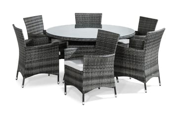 Thor Matgrupp 140 cm Rund inkl 6 Fåtöljer - Utemöbler & utemiljö - Utegrupp - Matgrupp utomhus