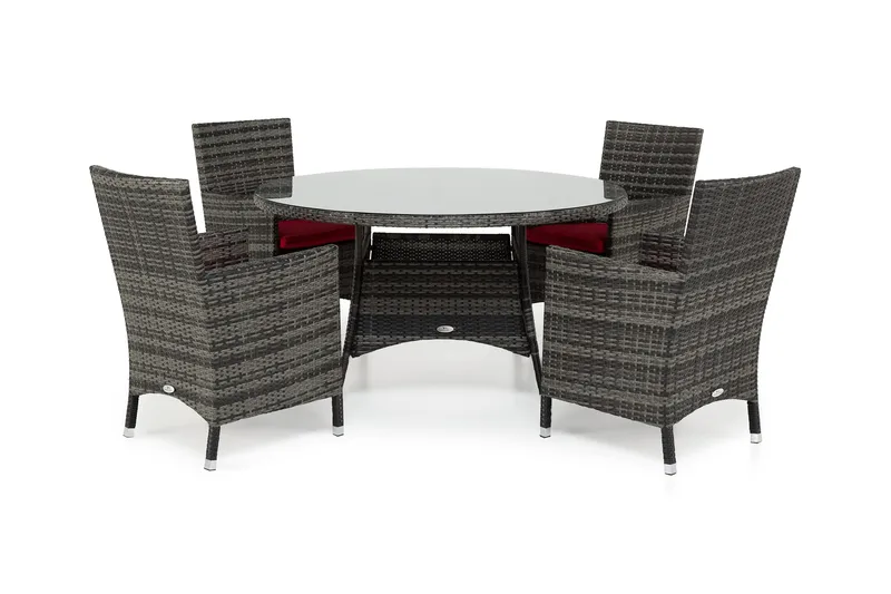 Thor Matgrupp Utomhus Ø140+4 Thor Stolar, Grå/Grå