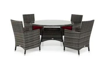 Thor Matgrupp Utomhus Ø140+4 Thor Stolar - Grå/Grå - Utemöbler & utemiljö - Utegrupp - Matgrupp utomhus