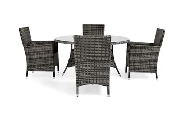 Thor Matgrupp Utomhus Ø140+4 Thor Stolar - Grå/Grå - Utemöbler & utemiljö - Utegrupp - Matgrupp utomhus