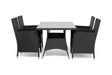 Thor Matgrupp Utomhus 140 + 4 Thor Fåtölj - Svart/Svart - Utemöbler & utemiljö - Utegrupp - Matgrupp utomhus