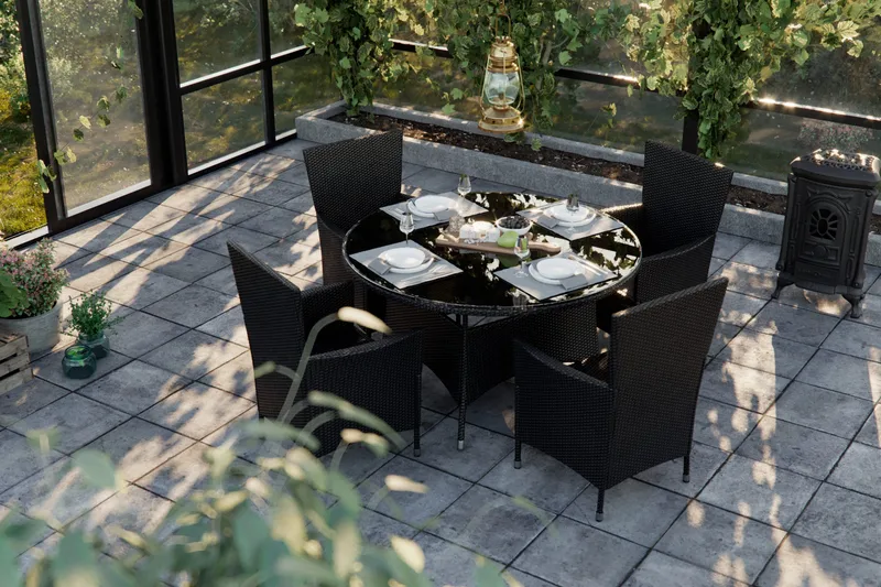 Thor Matgrupp Utomhus 140 + 4 Thor Fåtölj - Svart/Svart - Utemöbler & utemiljö - Utegrupp - Matgrupp utomhus