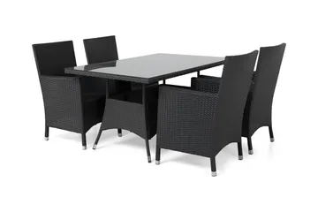 Thor Matgrupp Utomhus 140 + 4 Thor Fåtölj - Svart/Svart - Utemöbler & utemiljö - Utegrupp - Matgrupp utomhus