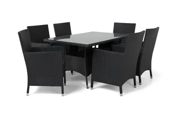 Thor Matgrupp Utomhus 140 + 6 Thor Fåtölj - Svart - Utemöbler & utemiljö - Utegrupp - Matgrupp utomhus