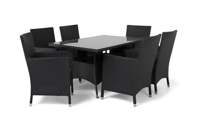 Thor Matgrupp Utomhus 140 + 6 Thor Fåtölj - Svart - Utemöbler & utemiljö - Utegrupp - Matgrupp utomhus
