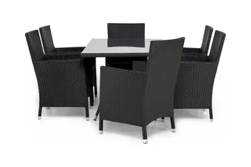 Thor Matgrupp Utomhus 140 + 6 Thor Fåtölj - Svart - Utemöbler & utemiljö - Utegrupp - Matgrupp utomhus