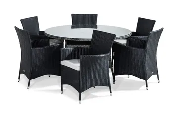 Thor Matgrupp Utomhus 140 cm Rund inkl 6 Fåtöljer - Utemöbler & utemiljö - Utegrupp - Matgrupp utomhus