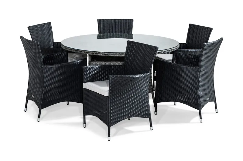 Thor Matgrupp Utomhus 140 cm Rund inkl 6 Fåtöljer