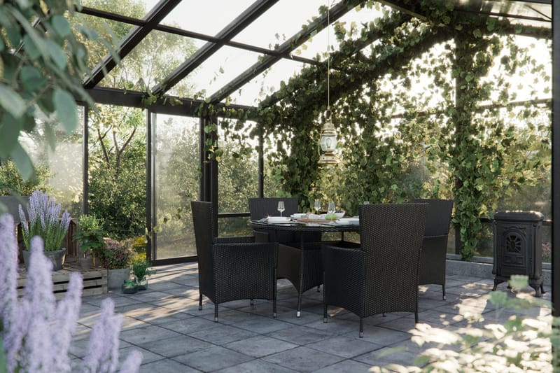 Thor Matgrupp Utomhus 140x90 + 4 Thor Fåtölj m Dyna - Svart/Grå - Utemöbler & utemiljö - Utegrupp - Matgrupp utomhus