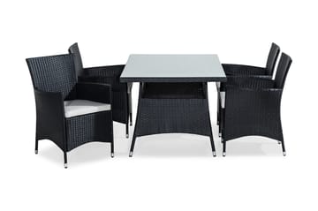 Thor Matgrupp Utomhus 140x90 + 4 Thor Fåtölj m Dyna - Svart/Grå - Utemöbler & utemiljö - Utegrupp - Matgrupp utomhus