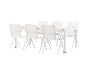 Togo Matgrupp 200x100 cm + 6 Alina Matstol - Vit - Utemöbler & utemiljö - Utegrupp - Matgrupp utomhus