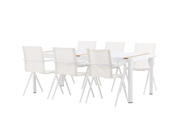 Togo Matgrupp 200x100 cm + 6 Alina Matstol - Vit - Utemöbler & utemiljö - Utegrupp - Matgrupp utomhus