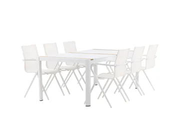 Togo Matgrupp 200x100 cm + 6 Alina Matstol - Vit - Utemöbler & utemiljö - Utegrupp - Matgrupp utomhus