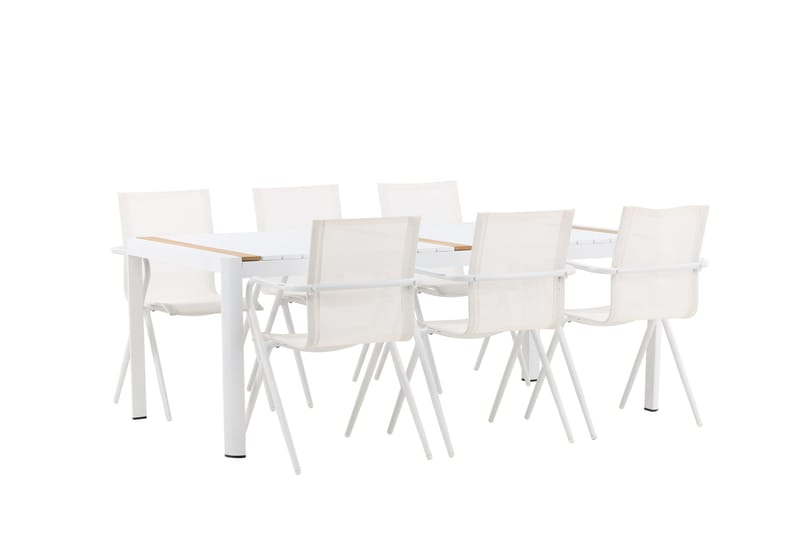 Togo Matgrupp 200x100 cm + 6 Alina Matstol - Vit - Utemöbler & utemiljö - Utegrupp - Matgrupp utomhus