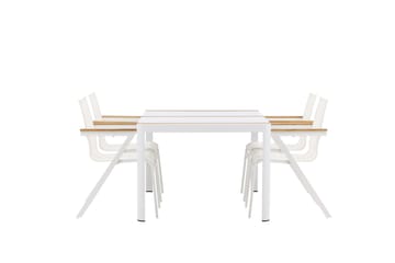 Togo Matgrupp Utomhus 150 cm + 4 st Mexico Karmstolar - Vit - Utemöbler & utemiljö - Utegrupp - Matgrupp utomhus