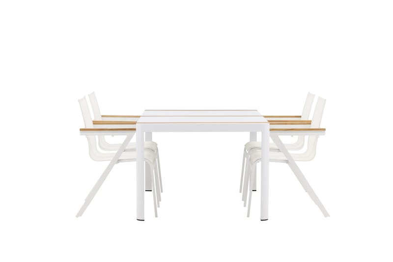 Togo Matgrupp Utomhus 150 cm + 4 st Mexico Karmstolar - Vit - Utemöbler & utemiljö - Utegrupp - Matgrupp utomhus