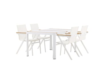 Togo Matgrupp Utomhus 150 cm + 4 st Mexico Karmstolar - Vit - Utemöbler & utemiljö - Utegrupp - Matgrupp utomhus