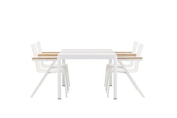 Togo Matgrupp Utomhus 150 cm + 4 st Mexico Karmstolar - Vit - Utemöbler & utemiljö - Utegrupp - Matgrupp utomhus