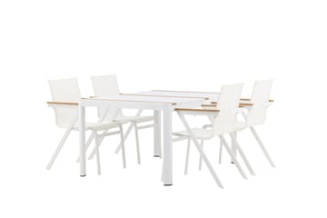 Togo Matgrupp Utomhus 150 cm + 4 st Mexico Karmstolar - Vit - Utemöbler & utemiljö - Utegrupp - Matgrupp utomhus