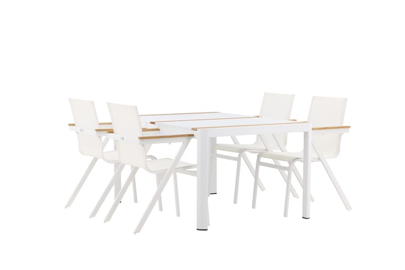 Togo Matgrupp Utomhus 150 cm + 4 st Mexico Karmstolar - Vit - Utemöbler & utemiljö - Utegrupp - Matgrupp utomhus