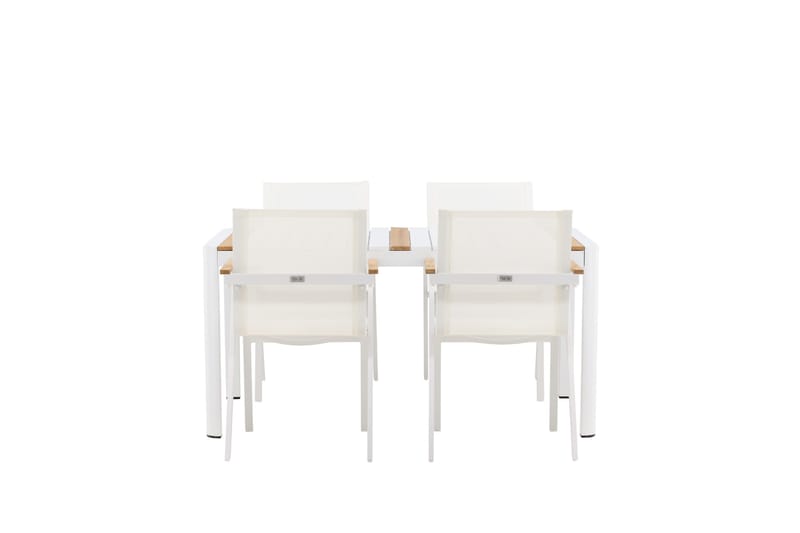 Togo Matgrupp Utomhus 150 cm + 4 st Mexico Karmstolar - Vit - Utemöbler & utemiljö - Utegrupp - Matgrupp utomhus