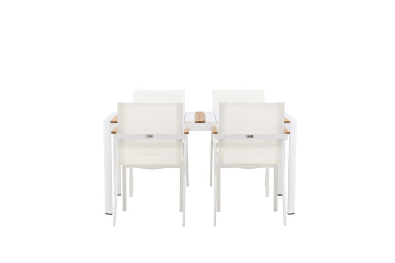 Togo Matgrupp Utomhus 150 cm + 4 st Mexico Karmstolar - Vit - Utemöbler & utemiljö - Utegrupp - Matgrupp utomhus